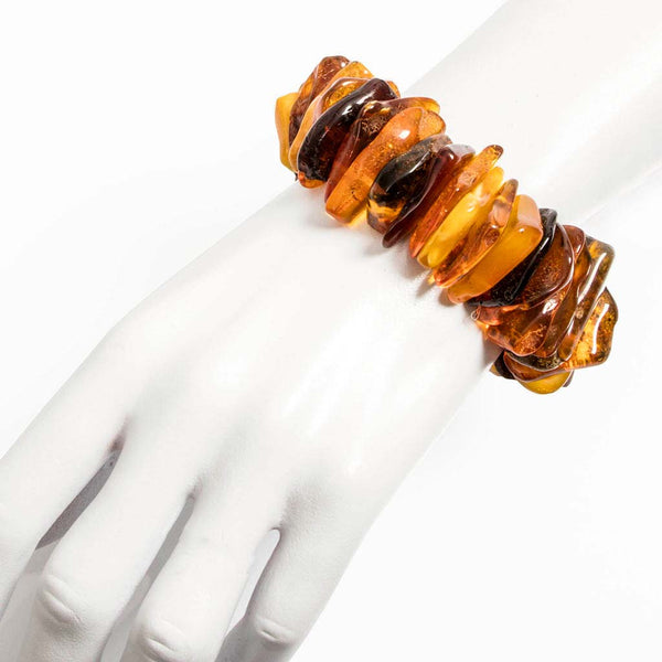 Straordinario bracciale in ambra naturale del Mar Baltico gialla, marrone, bruna